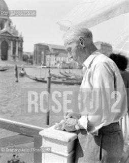 THE PAINTER JACQUES VILLON ( GASTON DUCHAMP ) - VENICE - 195? - © ARCHIVIO Graziano Arici/Rosebud2  / ARTE / PITTORE
