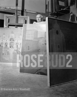 THE PAINTER GUIDO CADORIN IN VENICE - 1952  © ARCHIVIO Graziano Arici/Rosebud2  / ARTE / PITTORE