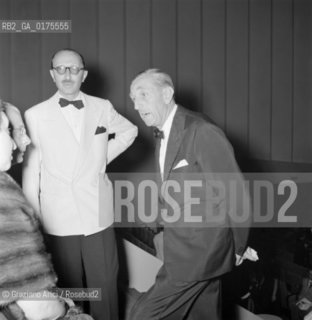 THE DIRECTOR OF THE XVI INTERNATIONAL FILM FESTIVAL OF VENICE OTTAVIO CROZE WITH DE PIRRO - VENICE - 1955 - @ ARCHIVIO Graziano Arici/Rosebud2 / DIRETTORE MOSTRA DEL CINEMA / MOSTRA DEL CINEMA