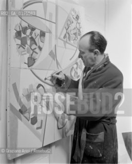 THE PAINTER CICERO DIAZ IN HIS STUDIO IN PARIS - 1950 © ARCHIVIO Graziano Arici/Rosebud2  / ARTE / PITTORE