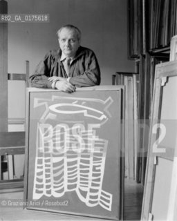 THE PAINTER ALBERTO MAGNELLI N HIS STUDIO IN PARIS - 1950  © ARCHIVIO Graziano Arici/Rosebud2  / ARTE / PITTORE