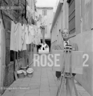 THE PAINTER HECTOR WHISTLER IN VENICE - 1958 - @ ARCHIVIO Graziano Arici/Rosebud2 / ARTE / PITTORE / CAVALLETTO