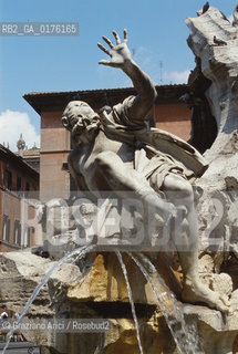 LAZIO, ROMA : PIAZZA NAVONA  - FONTANA DEI FIUMI - © 1995 Graziano Arici/Rosebud2 / GEO / BAROCCO / BERNINI