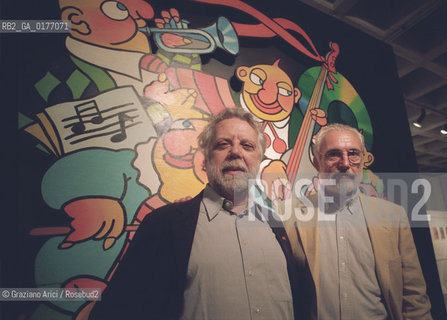 I DISEGNATORI SERGIO STAINO CON FRANCESCO ALTAN - © 2002 Graziano Arici/Rosebud2  /VIGNETTISTA / FUMETTI
