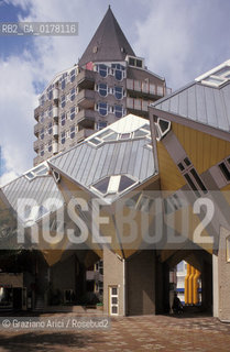 OLANDA , ROTTERDAM : LE CASE CUBICHE  E LA TORRE DI PETE BLOM   -  © 2002 Graziano Arici/Rosebud2 / ARCHITETTURA CONTEMPORANEA / GEO