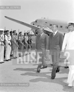 THE POLITICIAN PAUL G. HOFFMAN ( E.C.A.  ECONOMIC COOPERATION ADMINISTRATION) - VENICE - 1949 - © ARCHIVIO Graziano Arici/Rosebud2  / POLITICA / AEROPORTO