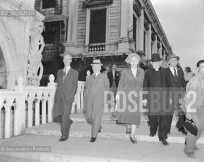 THE PRESIDENT OF EIRE SEAN T. O KELLY WITH HIS WIFE - VENICE - 1950 - © ARCHIVIO Graziano Arici/Rosebud2  / PRESIDENTE / POLITICA