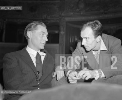 THE CONDUCTOR IGOR MARKEVICH AND THE CHOREOGRAPH AURELIO M. SILOSS AT THE  LA FENICE THEATRE - VENICE - 1948 © ARCHIVIO Graziano Arici/Rosebud2  / MUSICA / DIRETTORE DORCHESTRA / COREOGRAFO / TEATRO LA FENICE