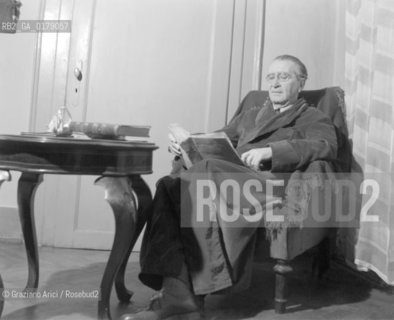 THE COMPOSER ERMANNO WOLF-FERRARI AT HOME - VENICE - 1947 © ARCHIVIO Graziano Arici/Rosebud2  / MUSICA / COMPOSITORE