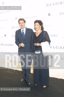 04/09/02 - 59. INTERNATIONAL FILM FESTIVAL IN VENICE - AMFAR GALA - FRANCO BARNABE WITH HIS WIFE ©Graziano Arici/Rosebud2 / CINEMA /