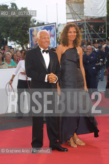 29/08/02 - 59. INTERNATIONAL FILM FESTIVAL IN VENICE LIDO :   THE FASHION STYLIST GIORGIO ARMANI WITH HER NEPHEW ROBERTA   - © 2002 - Graziano Arici/Rosebud2 -  MOSTRA DEL CINEMA / STILISTA