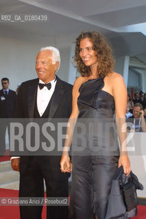 29/08/02 - 59. INTERNATIONAL FILM FESTIVAL IN VENICE LIDO :   THE FASHION STYLIST GIORGIO ARMANI WITH HER NEPHEW ROBERTA   - © 2002 - Graziano Arici/Rosebud2 -  MOSTRA DEL CINEMA / STILISTA