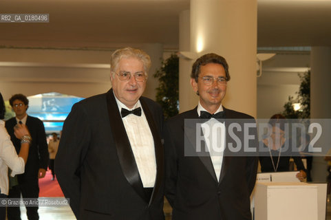 29/08/02 - 59. INTERNATIONAL FILM FESTIVAL IN VENICE LIDO :   THE PRESIDENT OF BIENNALE FRANCO BERNABE WITH THE DIRECTOR OF VENICE FILM FESTIVAL MORITZ DE HADELN  - © 2002 Graziano Arici/Rosebud2  -  MOSTRA DEL CINEMA /