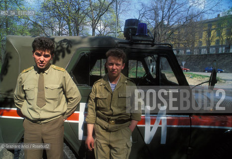 GERMANIA (SASSONIA) DRESDA : PATTUGLIA DEGLI ULTIMI SOLDATI RUSSI DI STANZA IN GERMANIA  - © 1994 Graziano Arici/Rosebud2 / GEO /