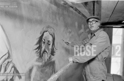 THE PAINTER ERNANI COSTANTINI  - 197? © ARCHIVIO Graziano Arici/Rosebud2  / ARTE / PITTORE