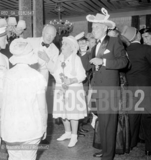 THE JOURNALIST ELSA MAXWELL AT HER PARTY IN VENICE LIDO  - 1961 - © ARCHIVIO Graziano Arici/Rosebud2  / VARIE / GIORNALISTA / LETTERATURA / FESTA / MASCHERA