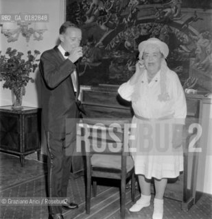 THE JOURNALIST ELSA MAXWELL AT HER PARTY IN VENICE LIDO  - 1961 - © ARCHIVIO Graziano Arici/Rosebud2  / VARIE / GIORNALISTA / LETTERATURA / FESTA / MASCHERA