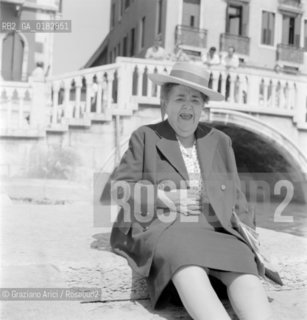 THE JOURNALIST ELSA MAXWELL IN VENICE - 1958 - © ARCHIVIO Graziano Arici/Rosebud2  / VARIE / GIORNALISTA / LETTERATURA