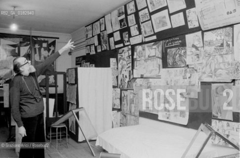 THE PAINTER EMILIO VEDOVA TEACHING AT THE ACADEMY OF FINE ARTS IN VENICE - 1978 © ARCHIVIO Graziano Arici/Rosebud2  / ARTE / PITTORE /