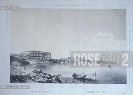 ( CROAZIA  ) ISTRIA -  VEDUTA DI POLA NEL 1800  - © 2001 Graziano Arici/Rosebud2 / GEO / LINGUA / MINORANZA