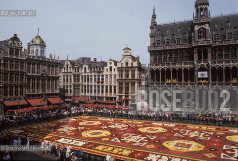 ( BELGIO ) BRUXELLES ( BRUSSEL ) : TAPPETO DI FIORI SULLA GRAND-PLACE   - © 2001 Graziano Arici/Rosebud2 / GEO