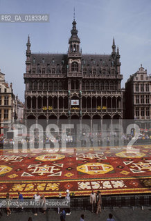 ( BELGIO ) BRUXELLES ( BRUSSEL ) : TAPPETO DI FIORI SULLA GRAND-PLACE E MAISON DU ROI   - © 2001 Graziano Arici/Rosebud2 / GEO
