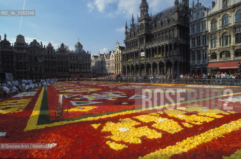 ( BELGIO ) BRUXELLES ( BRUSSEL ) : TAPPETO DI FIORI SULLA GRAND-PLACE   - © 2001 Graziano Arici/Rosebud2 / GEO