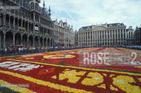 ( BELGIO ) BRUXELLES ( BRUSSEL ) : TAPPETO DI FIORI SULLA GRAND-PLACE   - © 2001 Graziano Arici/Rosebud2 / GEO