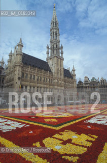 ( BELGIO ) BRUXELLES ( BRUSSEL ) : TAPPETO DI FIORI SULLA GRAND-PLACE   - © 2001 Graziano Arici/Rosebud2 / GEO
