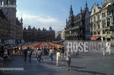 ( BELGIO ) BRUXELLES ( BRUSSEL ) : TAPPETO DI FIORI SULLA GRAND-PLACE   - © 2001 Graziano Arici/Rosebud2 / GEO