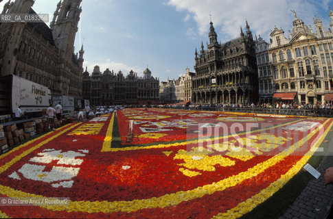 ( BELGIO ) BRUXELLES ( BRUSSEL ) : TAPPETO DI FIORI SULLA GRAND-PLACE   - © 2001 Graziano Arici/Rosebud2 / GEO