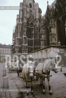 ( AUSTRIA ) VIENNA ( WIEN ) : COCCHIERI E CARROZZE A CAVALLO  VICINO AL DUOMO DI S.STEFANO - © 2001 Graziano Arici/Rosebud2 / GEO