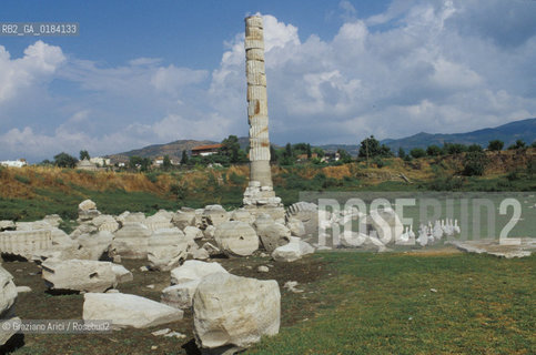( TURCHIA ) EFESO  : RESTI ARCHEOLOGICI -  RESTI DEL TEMPIO DI DIANA  -  © 1986 Graziano Arici/Rosebud2 / GEO / 7 MERAVIGLIE DEL MONDO.