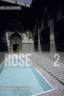 ( MAROCCO ) FEZ :  FES EL BALI  - MEDERSA  (MADRASA ) SCUOLA CORANICA ES SAHARIJ   - © 1996 Graziano Arici/Rosebud2 / GEO