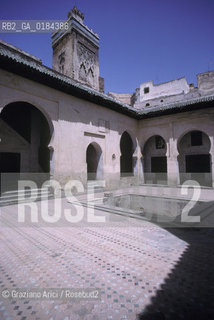( MAROCCO ) FEZ :  FES EL BALI  - MEDERSA  (MADRASA ) SCUOLA CORANICA SEFFARINE   - © 1996 Graziano Arici/Rosebud2 / GEO