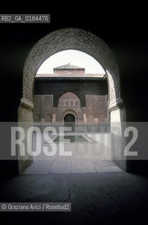 ( MAROCCO ) MARRAKECH :  - MEDERSA  (MADRASA ) SCUOLA CORANICA BEN YOUSSEFF   - © 1996 Graziano Arici/Rosebud2 / GEO