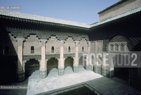 ( MAROCCO ) MARRAKECH :  - MEDERSA  (MADRASA ) SCUOLA CORANICA BEN YOUSSEFF   - © 1996 Graziano Arici/Rosebud2 / GEO