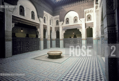 ( MAROCCO ) MEKNES : - MEDERSA  (MADRASA ) SCUOLA CORANICA BOU INANIA   - © 1996 Graziano Arici/Rosebud2 / GEO