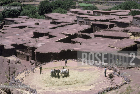 ( MAROCCO ) ALTO ATLANTE : BATTITURA DEL GRANO IN UN VILLAGGIO  - © 1996 Graziano Arici/Rosebud2 / GEO