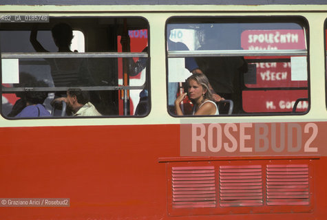 ( REPUBBLICA CECA ) -  MORAVIA  -  BRNO  : UNA STRADA - © 1986 Graziano Arici/Rosebud2 / GEO TRAM