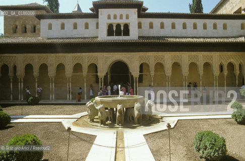( SPAGNA  ) ANDALUSIA  GRANADA  : IL PALAZZO DELLALHAMBRA PATIO DE LOS LEONES    © 1990 Graziano Arici/Rosebud2 / GEO / ARCHITETTURA ARABO ANDALUSA