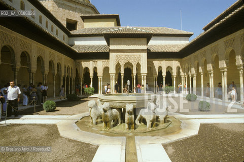 ( SPAGNA  ) ANDALUSIA  GRANADA  : IL PALAZZO DELLALHAMBRA PATIO DE LOS LEONES    © 1990 Graziano Arici/Rosebud2 / GEO / ARCHITETTURA ARABO ANDALUSA