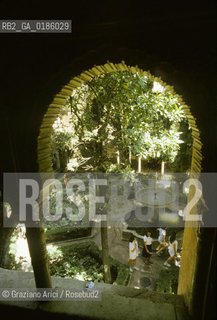 ( SPAGNA  ) ANDALUSIA  GRANADA  : IL PALAZZO DELLALHAMBRA I GIARDINI DEL GENERALIFE    © 1990 Graziano Arici/Rosebud2 / GEO / ARCHITETTURA ARABO ANDALUSA