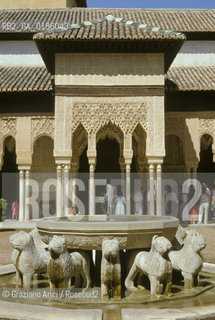 ( SPAGNA  ) ANDALUSIA  GRANADA  : IL PALAZZO DELLALHAMBRA PATIO DE LOS LEONES    © 1980 Graziano Arici/Rosebud2 / GEO / ARCHITETTURA ARABO ANDALUSA