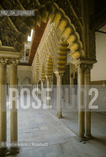 ( SPAGNA  ) ANDALUSIA  SIVIGLIA  : IL PALAZZO DELLALCAZAR   © 1980 Graziano Arici/Rosebud2 / GEO ARCHITETTURA ARABO ANDALUSA