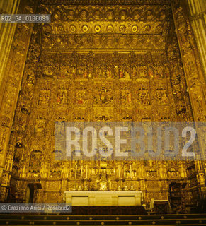 ( SPAGNA  ) ANDALUSIA  SIVIGLIA  : LA CATTEDRALE LALTARE IN ORO   © 1980 Graziano Arici/Rosebud2 / GEO