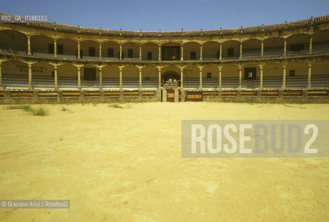 ( SPAGNA  ) ANDALUSIA  RONDA  : PLAZA DE TOROS ARENA   © 1980 Graziano Arici/Rosebud2 / GEO CORRIDA GIALLO