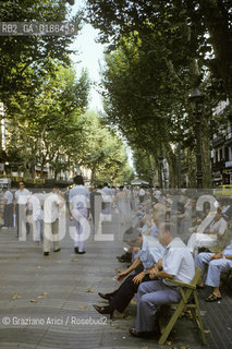 ( SPAGNA  ) CATALOGNA BARCELLONA : LE RAMBLAS   © 1990 Graziano Arici/Rosebud2 / GEO