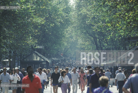 ( SPAGNA  ) CATALOGNA BARCELLONA : LE RAMBLAS   © 1990 Graziano Arici/Rosebud2 / GEO