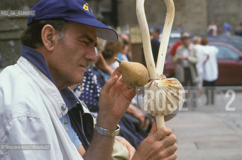 ( SPAGNA  ) GALIZIA SANTIAGO DE COMPOSTELA : PELLEGRINI DAVANTI ALLA CATTEDRALE    © 2000 Graziano Arici/Rosebud2 / GEO CONCHIGLIA